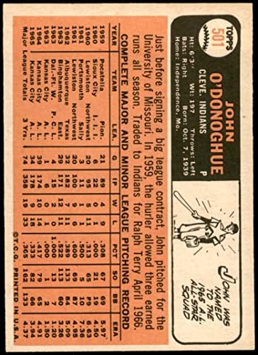 1966 Topps 501 John O ' Donoghue Cleveland indians (Baseball Kártya) NM Indiánok