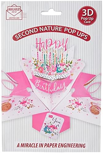 Happy Birthday Cake Pop-Up üdvözlőlap Eredeti Második Természet 3D Pop Up Kártyák