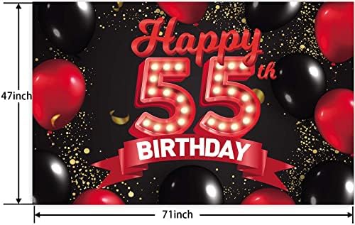 Boldog 55 Szülinapi Piros-Fekete Zászló Hátteret, Dekorációk, Léggömbök Téma Dekoráció, a Lányok, a Nők Hercegnő 55 Éves Születésnapi Party