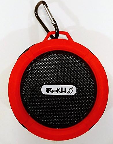 iRockH2o Hordozható Bluetooth vízálló hangszóró zuhany hangszóró túrázás hangszóró zenelejátszó (Piros)
