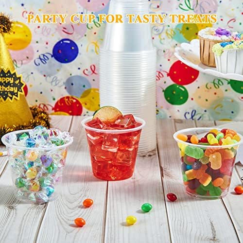 Lilymicky 600 Csomag 9 oz Műanyag pohár, Átlátszó Műanyag Eldobható Poharak, 9 Uncia Fél Csésze Halloween Partik, Hálaadás,