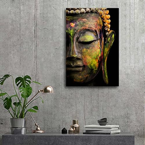 UZS Meditáció, Vallásos Buddha-Szobor Poszter Díszítő Festés Vászon Wall Art Nappali Plakátok Hálószoba Festés 24x36inch(60x90cm)