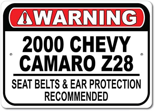 2000 00 Chevy Camaro Z28 biztonsági Öv Ajánlott Gyors Autó Alá, Fém Garázs Tábla, Fali Dekor, GM Autó Jel - 10x14 cm