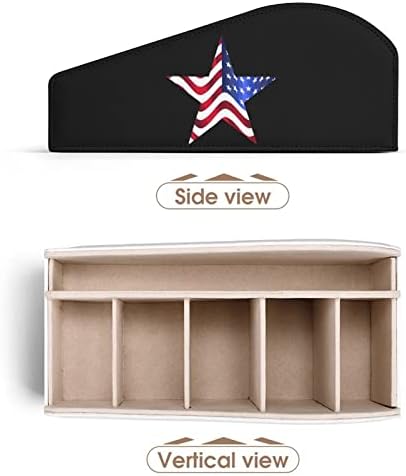 Amerikai Zászló Csillag PU Bőr Ellenőrzési Tároló Doboz Multi-Funkcionális Asztali Szervező a TV Távirányító Jogosultjai