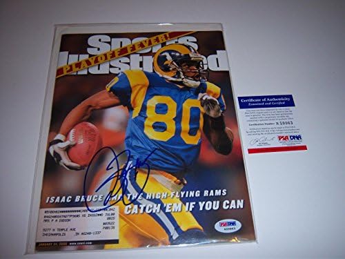 Isaac Bruce St. louis Rams Psa/dns Aláírt Sports Illustrated - Dedikált NFL Magazinok