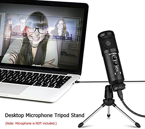 HUIOP Összecsukható Asztali Mikrofon Állvány Állvány 5/8 Hüvelyk Menetes Mount Hordozható Mikrofon Asztali Támogatás Forgatható Mikrofon
