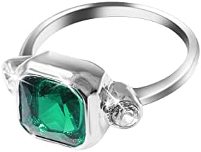 2023 Új, Kőből készült Divat Női Zöld Fényes Ékszer Részt Gyűrű, Körben Aranyozott Ékszerek Gyűrűk Vaskos Gyűrű Színes (Ezüst, 7)