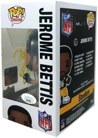 Jerome Bettis Dedikált Funko Pop 117 SZÖVETSÉG COA Pittsburgh Steelers Busz Alá - Dedikált NFL-Figurák