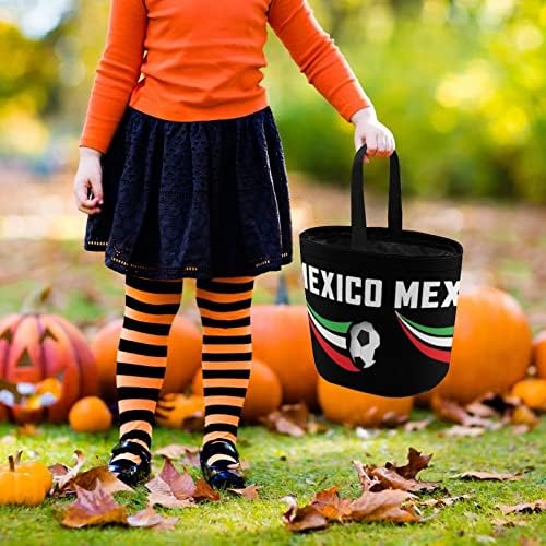 Mexikói Zászló Foci Halloween Csokit Vagy Csalunk Candy Vödör Táska Újrafelhasználható fogantyúval Party Ajándékok