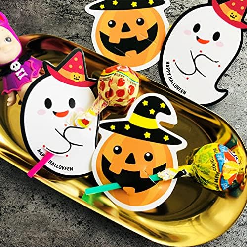 Luxshiny 50pcs Lollipop Papír DIY Kézzel készített Rajzfilm Szellem Lollipop Wrap Halloween Szellem Candy Dekoráció Otthon Bolt Halloween