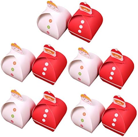 ABOOFAN 10 Db Nagy Méretű Kreatív 3D-s Karácsonyi Témájú Összecsukható Ajándék Táska Apple Tároló Táska Papír Candy Box - Hóember/Mikulás