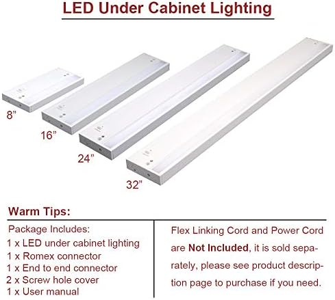 N / A LED Alatt Szekrény Világítás Lámpatest, Vezetékes, vagy Csatlakoztassa, Meleg Fehér (2700K), 8 inch, 5.3 W, 265lm, Linkable,