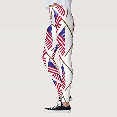 Amerikai Zászló Hazafias Legging Női Magas Derekú USA Zászló Nadrág Kényelmes, Könnyű, Sportos Tömörítés Edzés Harisnya