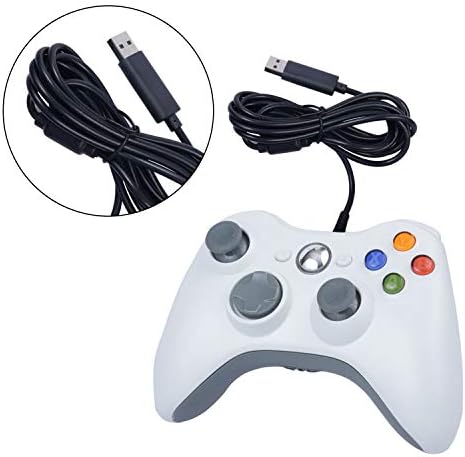 USB Vezetékes Game Pad Controller for Xbox 360, Xbox 360 Slim, a Windows PC - Csere USB Vezetékes Gamepad (Fehér)