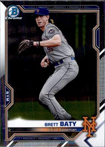 2021 Bowman Chrome-Tervezet BDC-130 Brett Baty RC Újonc New York Mets MLB Baseball Trading Card