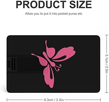 Rózsaszín Pillangó USB Meghajtó Hitelkártya Design USB Flash Meghajtó U Lemez, pendrive 32G
