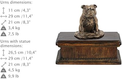 Staffordshire Bull Terrier, Emlékmű, urna a Kutya Hamvait, a Kutya Szobor, Exkluzív, ArtDog