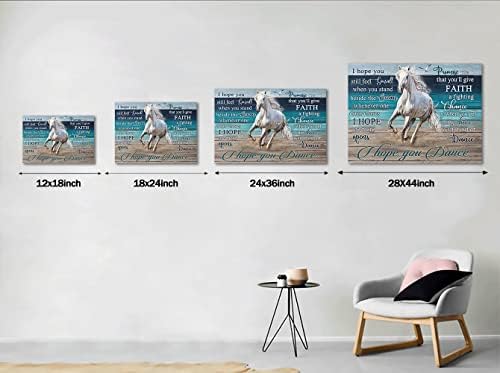 Motivációs Futó Fehér Ló, meg a Kék Óceán Vászon Festmények Ló Wall Art Pozitív Mondások Remélem Tánc Ló Fali Dekor Ló Mű Keretes Munkahelyi