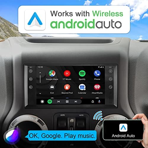 HAZUG Android Autó Hifi a Jeep/Chrysler/Dodge Vezeték nélküli CarPlay & Vezeték nélküli Android Auto 8-Core 2G+32G 7 Hüvelykes Autós Rádió