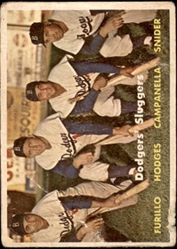 1957 Topps 400 Dodgers Sluggers Herceg Snider/Roy Campanella/Carl Furillo/Gil Hodges Brooklyn Dodgers (Baseball Kártya) FAIR