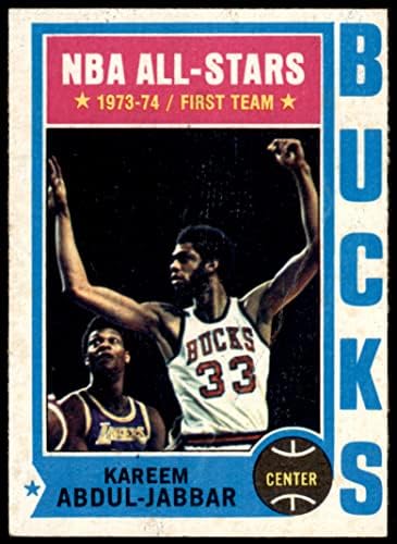 1974 Topps 1 Kareem Abdul-Jabbar Milwaukee Bucks (Kosárlabda Kártya) VG Dollár UCLA