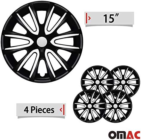 OMAC 15 Colos Dísztárcsát a Kia Optima Matt Fekete, Fehér, 4 db. Keréktárcsák Borító - Hub Caps - Autó Gumi Külső Csere