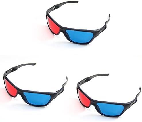 Juvielich 3PCS Ergonomikus Piros-Kék 3D Szemüveg Összecsukható Design 3D-s Film, Játék Szemüveg 3D-s Stílus Szemüveg a 3D-s Filmek