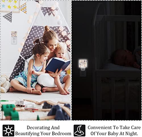 2 Csomag Plug-in Éjjeli LED-es Éjszakai Fény, egymást Átfedő Képeket, Alkonyat-hogy-Hajnal Érzékelő Gyerek Szoba, Fürdőszoba, Gyerekszoba,