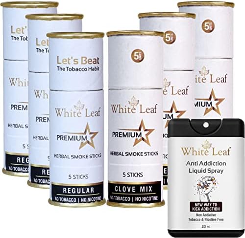 Fehér Leaf Premium Növényi Szív Cigarettát - a Dohány, valamint a Nikotin Ingyenes Combo Pack Rendszeres, Szegfűszeg Füst