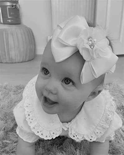 LDDCX Fehér Baby Bow Fejpánt a Keresztség Keresztelő ,hajpánt virág Kisgyermek.(LDZ56/B)
