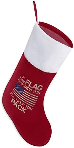Ha Ez a Flag Megsérti, Segítek Pack Karácsonyi Harisnya Klasszikus Lógó Díszek Fehér Mandzsetta Candy Táska, Családi Nyaralás, Party Dekoráció