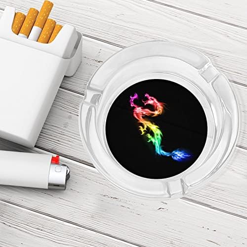 Tűz Rainbow Sárkány Dohányzás Hamutartó Üveg Cigaretta, Szivar Hamutartó Egyéni Dohányos Jogosult Kör Esetében