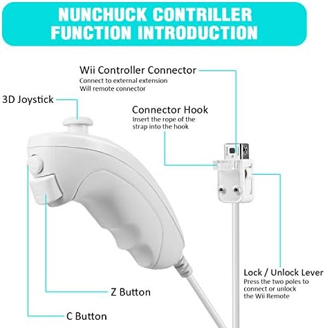 4 Csomag Wii Nunchuck Controller Csere Távoli Joystick Gamepad Kontroller Kompatibilis a Wii-Wii U
