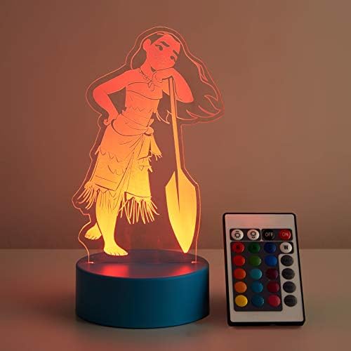 Disney Moana Akril LED-es asztali Lámpa Színes Változó Fények, Vezérlő Tartalmazza