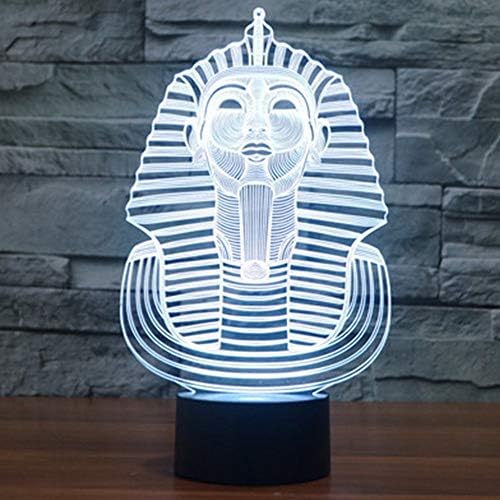 MOLLY HIESON 3D Egyiptom Pharao Éjjeli Lámpa asztali Lámpa Dekoráció Asztal Íróasztal Optikai Illúzió, Lámpák 7 színváltó LED Lámpák asztali