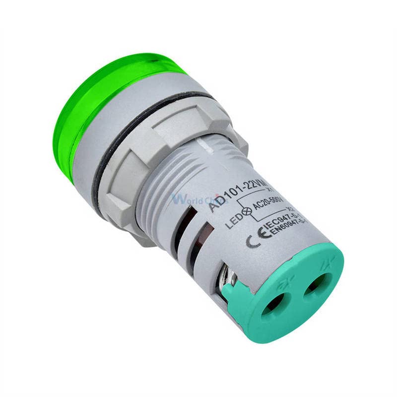 22MM Digitális LED Kijelző Műszer Volt Voltmérő Feszültség Mérő Indikátor őrláng T90 AC 60V-500V AC60-500V 0-50A Zöld DIY