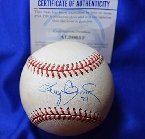 Roger Clemens 21 PSA DNS-Coa Autogramot Amerikai Liga OAL Aláírt Baseball - Dedikált Baseball