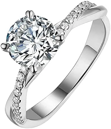 Gyűrű Fehér Esküvői GoldSilver 5-11 925 Nők Méret Strasszos Gyűrű, Ékszerek, Gyűrűk Hangulat Karika (Ezüst, 8)