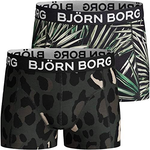Björn Borg 2-Pack Palms & Camo Nyomtatás Fiúk Boxer Fatörzsek, Khaki/Fekete