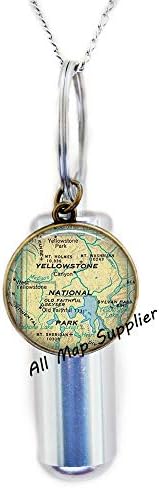 AllMapsupplier Divat Hamvasztás Urna Nyaklánc Yellowstone Nemzeti Park térkép Hamvasztás Urna Nyaklánc,Yellowstone térkép Hamvasztás