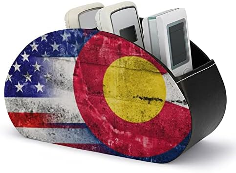 USA, Colorado Állami Zászló Távirányító Birtokosai PU Bőr Caddy Tároló Szervező Doboz 5 Rekesz az Otthoni Irodai Kellékek
