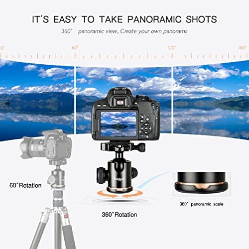 Koolehaoda Kamera Állvány Labda Fejét Minden Fém 360° - Os Panoráma Állvány Fej gyorskioldó Lemez TÜKÖRREFLEXES Fényképezőgép-Állványra Egylábú.