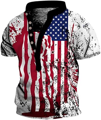 RUIRUILICO Férfi Hazafias póló július 4-én Amerika Zászló 2023 Nyári Rövid Ujjú Ing, Laza Fit Grafikus Nyomatok Tunikák
