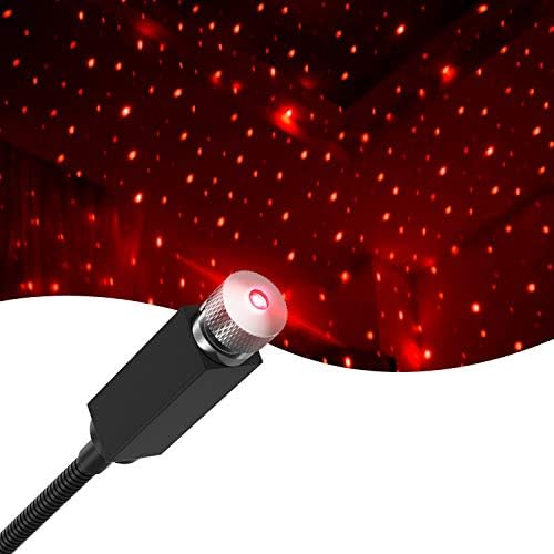 ROLEES Csillag Projektor Éjszakai Fény Állítható Romantikus Galaxy Rugalmas USB Autó Belső Világítás, Hordozható Este Lámpa Mennyezeti Dekoráció,