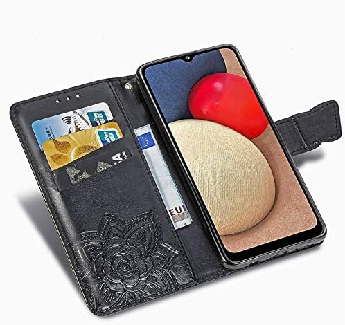 QIVSTAR Kompatibilis a Samsung Galaxy A03S Tárca Telefon Esetében, Gyémánt Pillangó Dombornyomott Prémium PU Bőr Mágneses Flip Állni