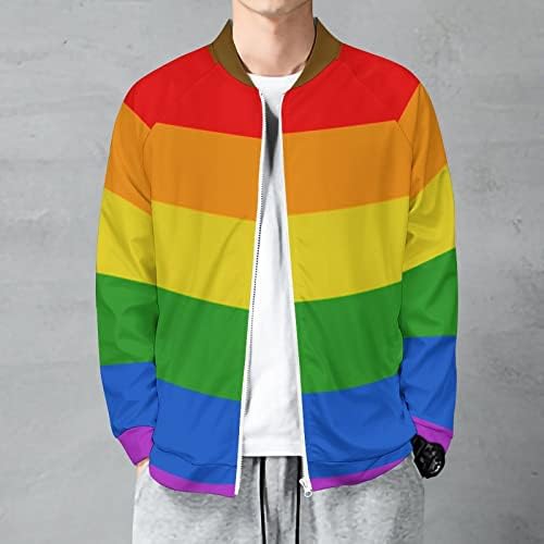 Szivárvány Meleg Zászló LMBT Unisex Raglan Kabát, Cipzáras Elülső Pulóver Sleeve jó Kabát Ruha Kabát Alkalmi Outwear