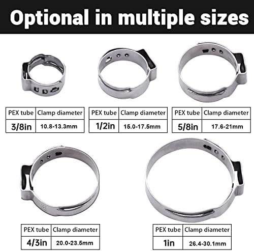 mankk 20DB 5/8 hüvelyk pex hullám gyűrűk, Rozsdamentes Egyetlen Fül Szorító Gyűrű (Nyílt Átmérő 21mm), a PEX Cső Cső Felszerelése Kapcsolatok