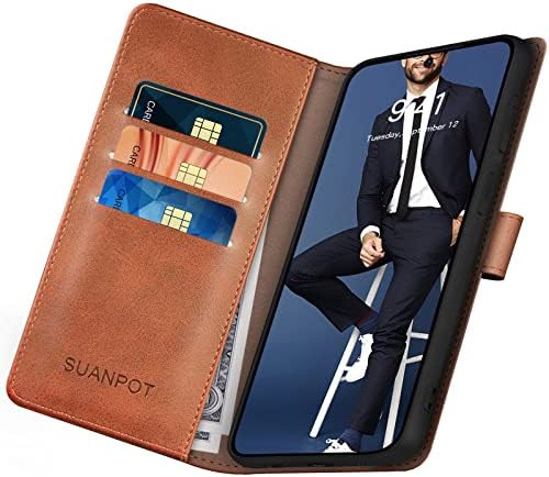 SUANPOT Samsung Galaxy S23 Ultra Tárca esetében az RFID-Blokkoló Hitelkártya Birtokos,Flip Book PU Bőr Védő Fedelet, a Nők, a Férfiak a Samsung