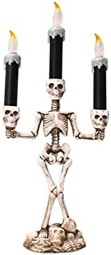 KBREE Halloween Csontváz Három Gyertya, Dekoráció Elektronikus Világító Csontváz Fények Szellem Fesztivál Kísértetjárta Házban, Bár a Jelenet