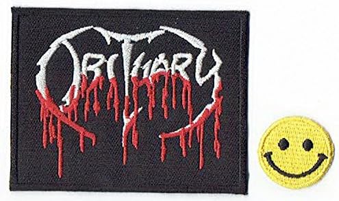 Miénk : egy Amerikai Death Metal Zenekar Applied Hímzett Vas a Foltok Sárga Kicsi Smiley Patch a Patch Kocka